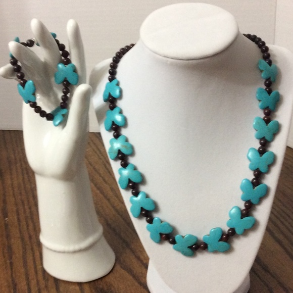Handmade turquoise &Jasper necklace & Bracelet set - Picture 1 of 2