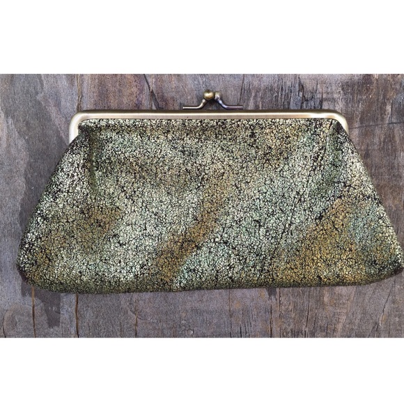 Gold cracked effect Kenneth Cole Reaction Clutch