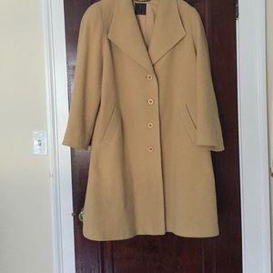 Made in Italy beautiful wool coat- beige/ yellow