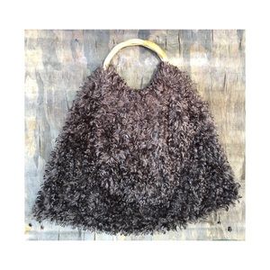 Brown textured handbag