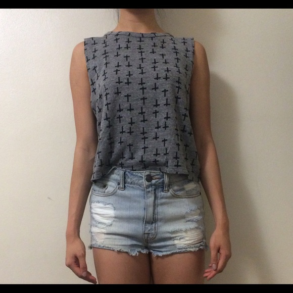 Grey Cross Musle Tank
