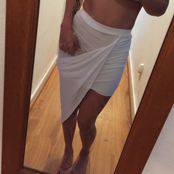 White Asymmetrical Skirt