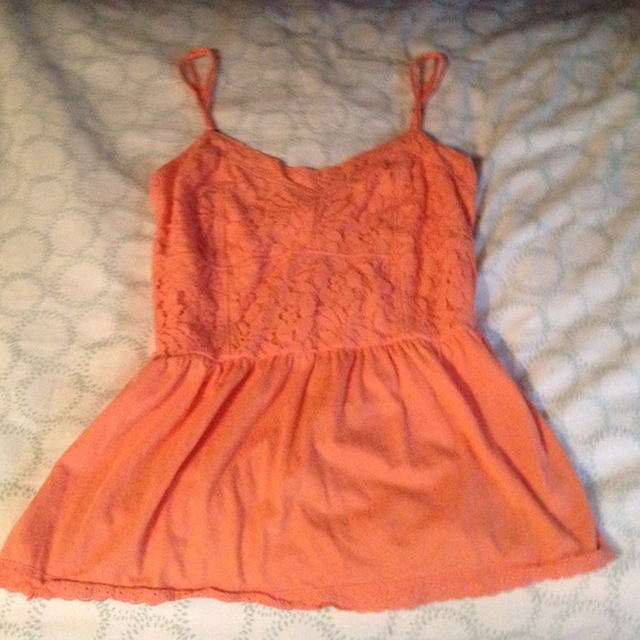 Orange lace tank top