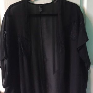 Black lace kimono