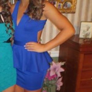 Royal blur peplum dress