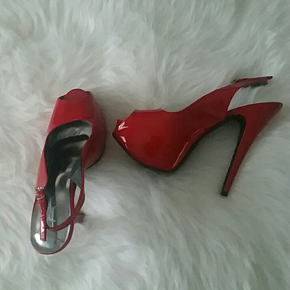 Red Patton Leather Slingback Pumps