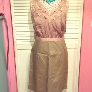 NWT Ann Taylor LOFT Cotton Dress Mesh Overlay