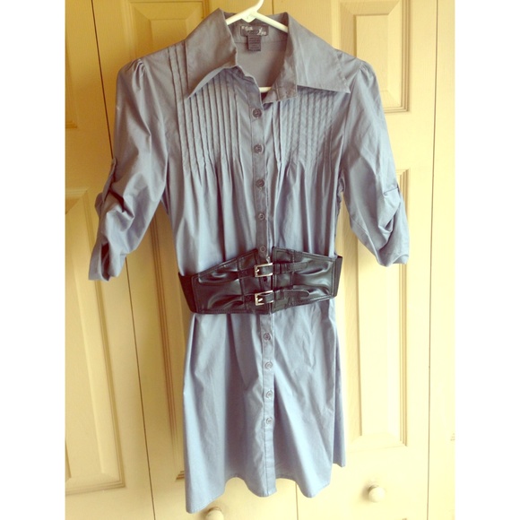Cinch belt shirt dress - Picture 1 of 4