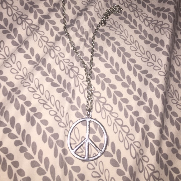 Silver peace necklace