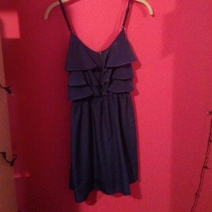 Royal blue dress with ruffles and zipper