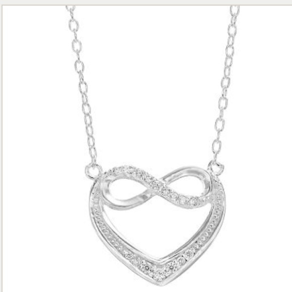 Cubic Zirconia Sterling Silver Infinity❤️ Necklace