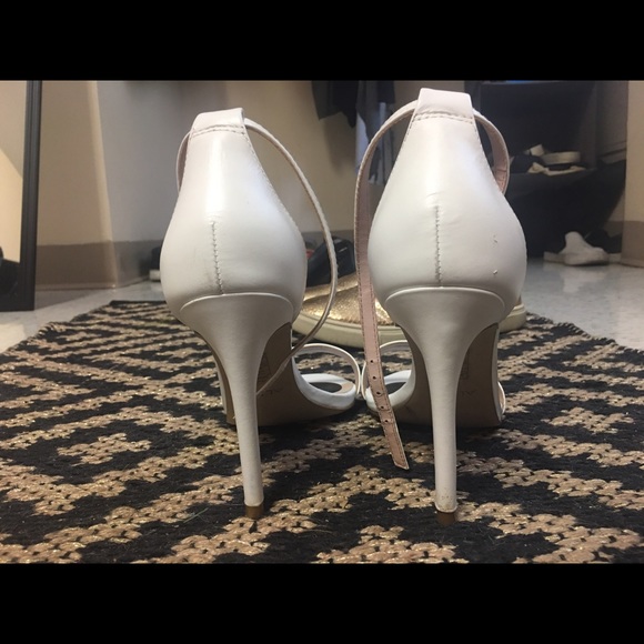 White Ankle Strap Heels - Picture 3 of 4