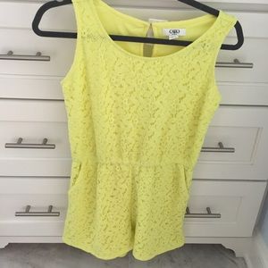 Bright yellow lace Romper
