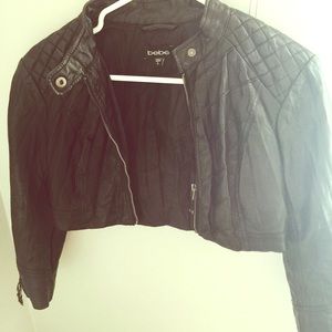 Bebe short leather jacket