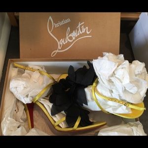 Louboutins Neon yellow and black Petals
