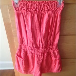 Coral pink romper