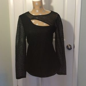 Black netted top, size large