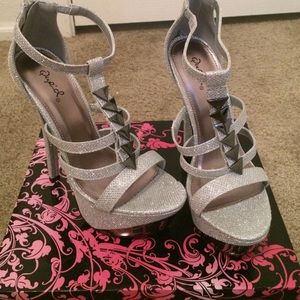 Grey silver heels