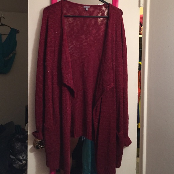 Charlotte Russe Sweaters - Maroon Knit Cardigan