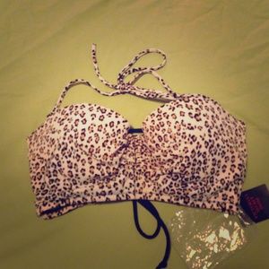 Corset leopard print bikini top