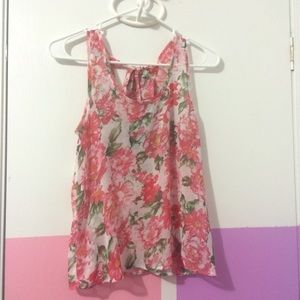 PINK/CORAL FLORAL TANK