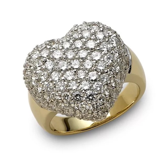 3.00 + CTW Gold & Diamond Pave Heart Ring