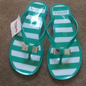 NWT Coach jelly flip flops