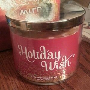 2 BBW 3 wick candles--holiday wish, cranberry wood