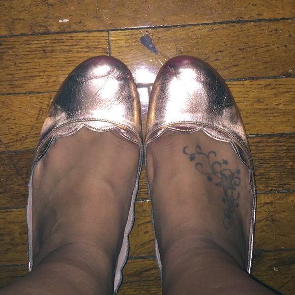 Rose Gold Scalloped Flats