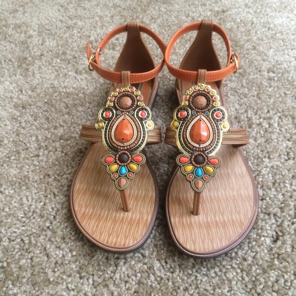 Orange Bohemian Sandals