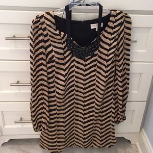 Black and Gold Long Sleeve Dress size small