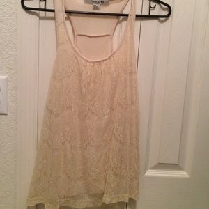 Cream lace tank top