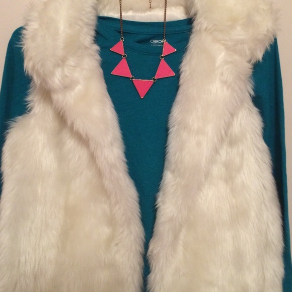 White Faux Fur Vest