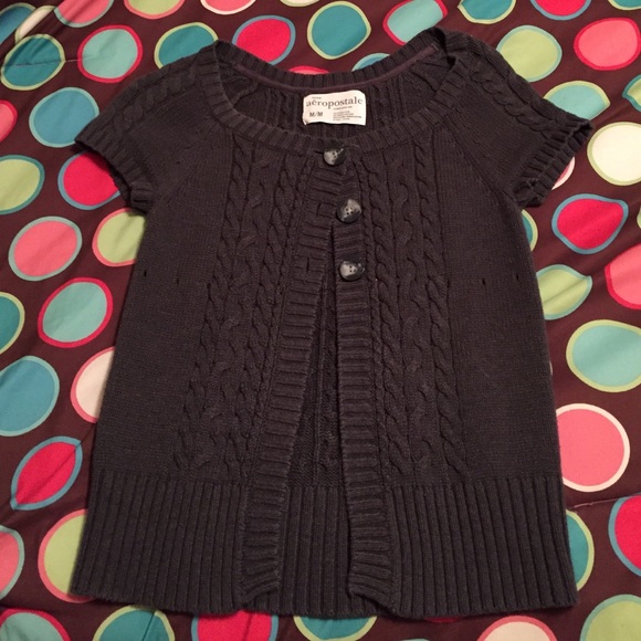 Aeropostale Grey Short Sleeve Sweater