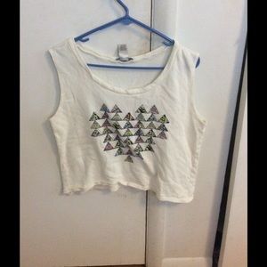 triangle heart cropped tank