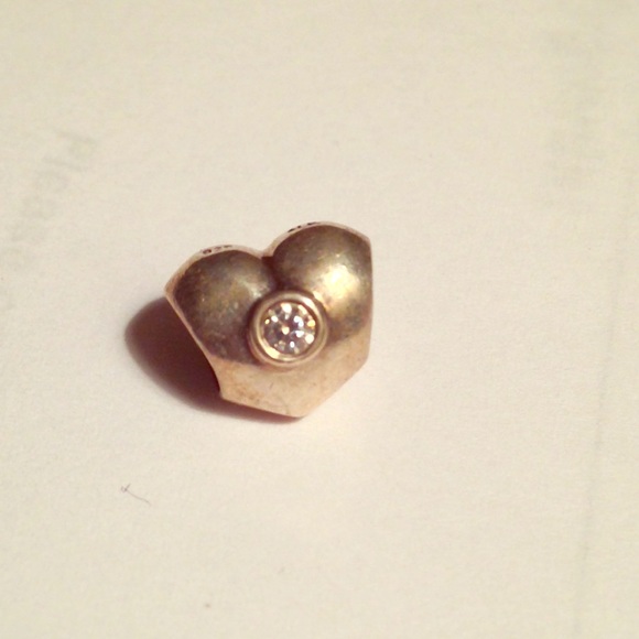 Sterling silver authentic cz heart pandora charm