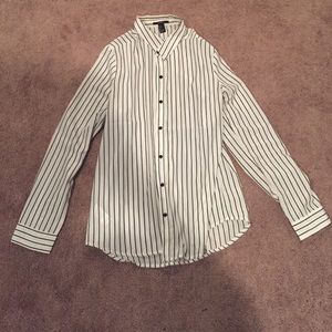 Black and white striped forever 21 button down