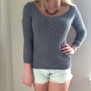 AEO Scoop Neck Quarter Sleeve Sweater