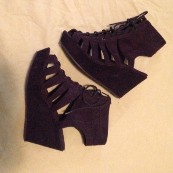 Lace up wedges