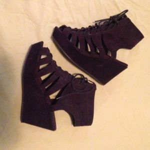 Lace up wedges