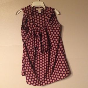 Blue with red and yellow polka dots tank top.