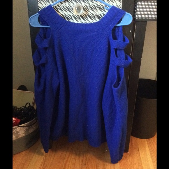 Royal blue cutout cardigan - Picture 2 of 2