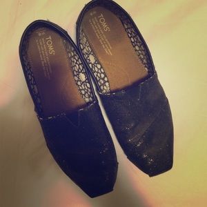 Black Glitter Toms