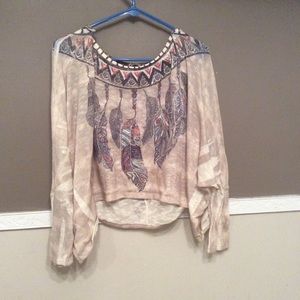 Feather long sleeve top