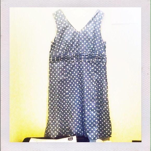 Anthropologie Dresses & Skirts - Blue & white polka-dot cotton dress. NWOT.