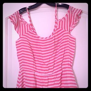 Pink and White Striped Dress
