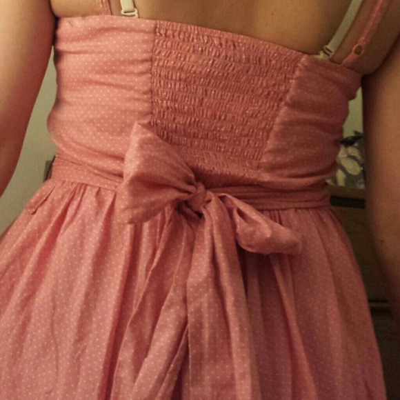 Beautiful Pink Dotted Cotton Sundress - Picture 3 of 4