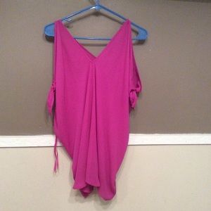 Magenta open shouldered top