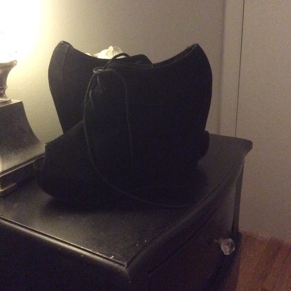 Black lace up wedges - Picture 1 of 2