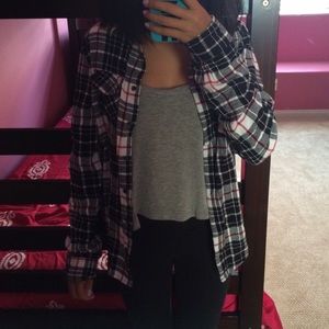Black red and white flannel